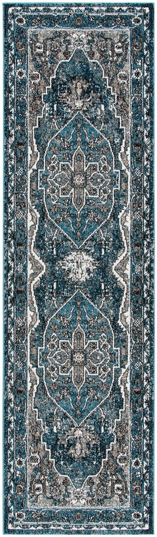 Safavieh Vintage Hamadan 210 Power Loomed Traditional Rug Blue / Ivory 9' x 12'