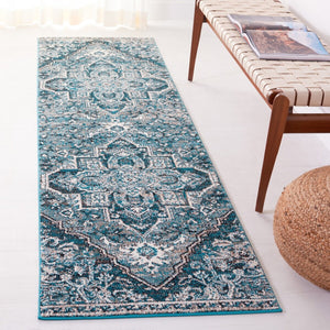 Safavieh Vintage Hamadan 226 Power Loomed Traditional Rug Blue / Ivory 9' x 12'