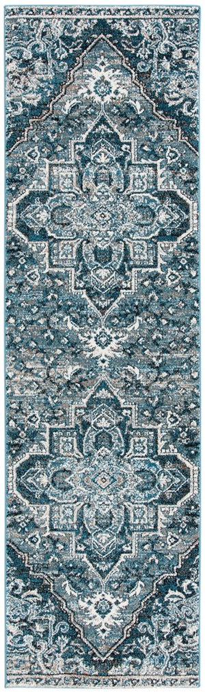 Safavieh Vintage Hamadan 226 Power Loomed Traditional Rug Blue / Ivory 9' x 12'