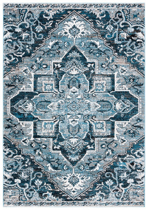 Safavieh Vintage Hamadan 226 Power Loomed Traditional Rug Blue / Ivory 9' x 12'