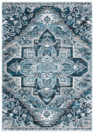 Safavieh Vintage Hamadan 226 Power Loomed Traditional Rug Blue / Ivory 9' x 12'