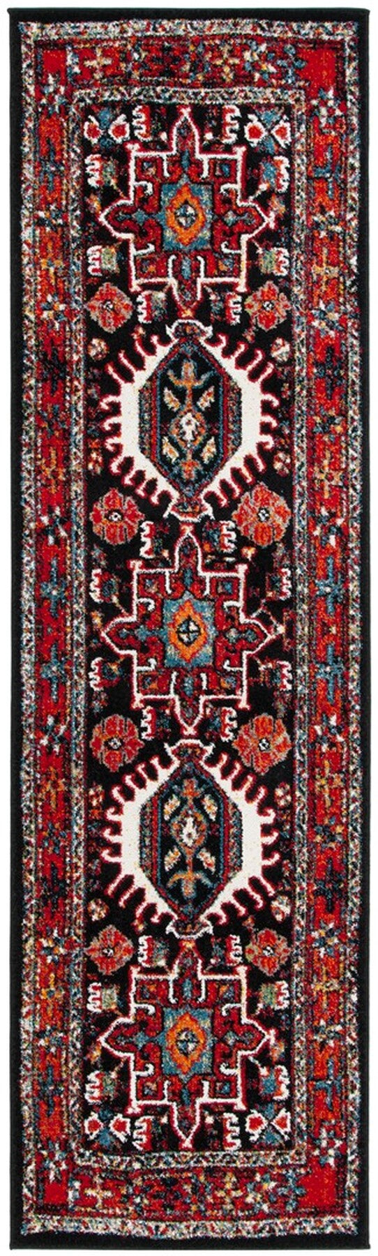 Safavieh Vintage Hamadan 229 Power Loomed Traditional Rug Red / Black 9' x 12'
