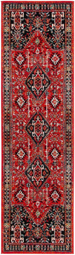 Safavieh Vintage Hamadan 230 Power Loomed Traditional Rug Red / Black 9' x 12'