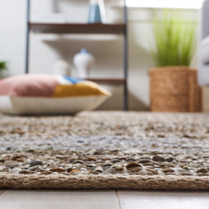 Vintage Hand Woven Leather Rug - Luxurious 85% Leather Blend, Unique Texture for Elegant Spaces