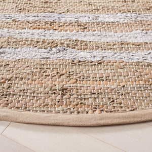 Vintage Hand Woven Leather Rug - Luxurious 85% Leather Blend, Unique Texture for Elegant Spaces