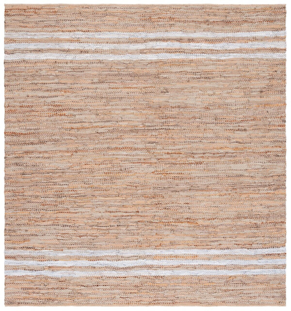 Vintage Hand Woven Leather Rug - Luxurious 85% Leather Blend, Unique Texture for Elegant Spaces