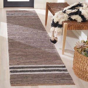 Vintage Hand Woven Leather Rug - Luxurious 85% Leather Blend, Unique Texture for Elegant Spaces