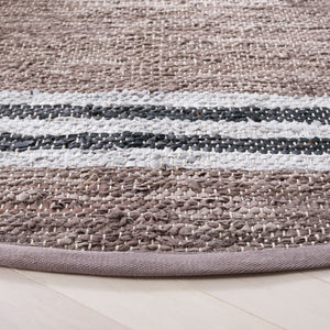 Vintage Hand Woven Leather Rug - Luxurious 85% Leather Blend, Unique Texture for Elegant Spaces