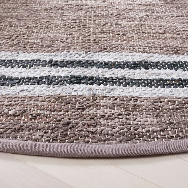 Vintage Hand Woven Leather Rug - Luxurious 85% Leather Blend, Unique Texture for Elegant Spaces