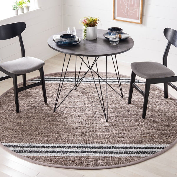 Vintage Hand Woven Leather Rug - Luxurious 85% Leather Blend, Unique Texture for Elegant Spaces