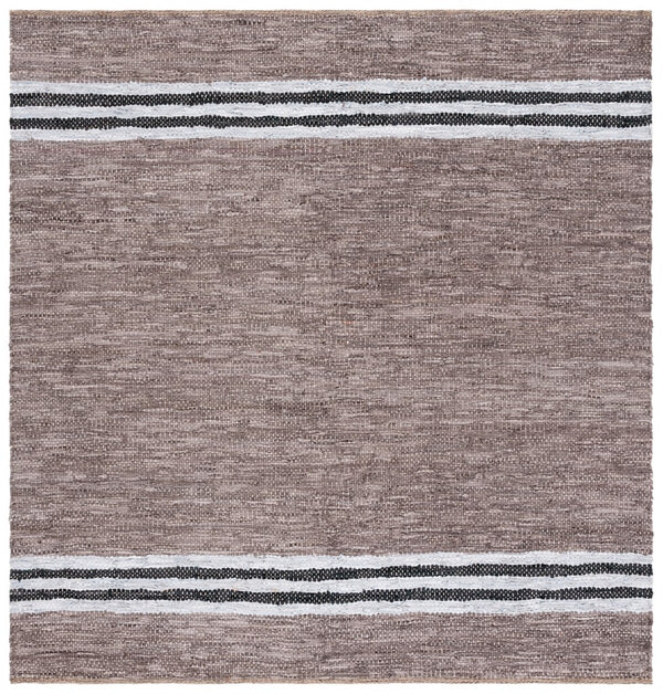 Vintage Hand Woven Leather Rug - Luxurious 85% Leather Blend, Unique Texture for Elegant Spaces