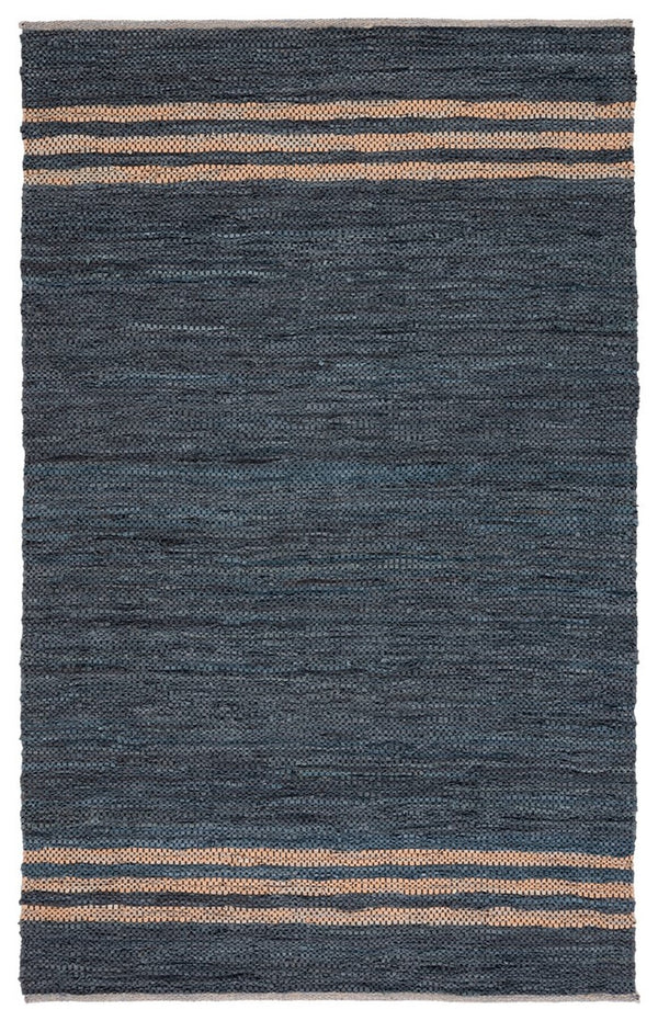 Vintage Hand Woven Leather Rug - Luxurious 85% Leather Blend, Unique Texture for Elegant Spaces