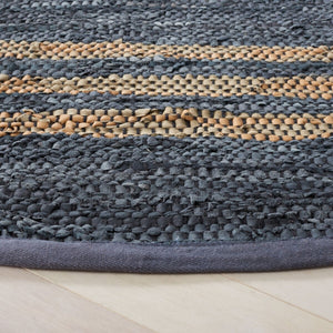 Vintage Hand Woven Leather Rug - Luxurious 85% Leather Blend, Unique Texture for Elegant Spaces