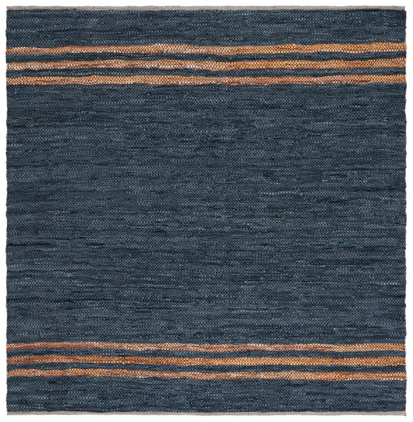 Vintage Hand Woven Leather Rug - Luxurious 85% Leather Blend, Unique Texture for Elegant Spaces