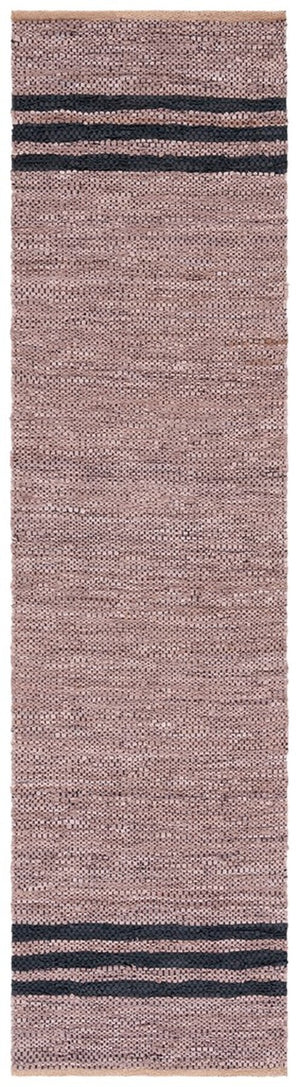 Vintage Hand Woven Leather Rug - Luxurious 85% Leather Blend, Unique Texture for Elegant Spaces