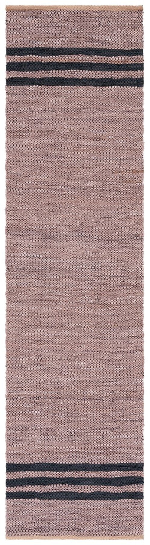 Vintage Hand Woven Leather Rug - Luxurious 85% Leather Blend, Unique Texture for Elegant Spaces