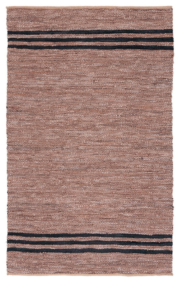 Vintage Hand Woven Leather Rug - Luxurious 85% Leather Blend, Unique Texture for Elegant Spaces