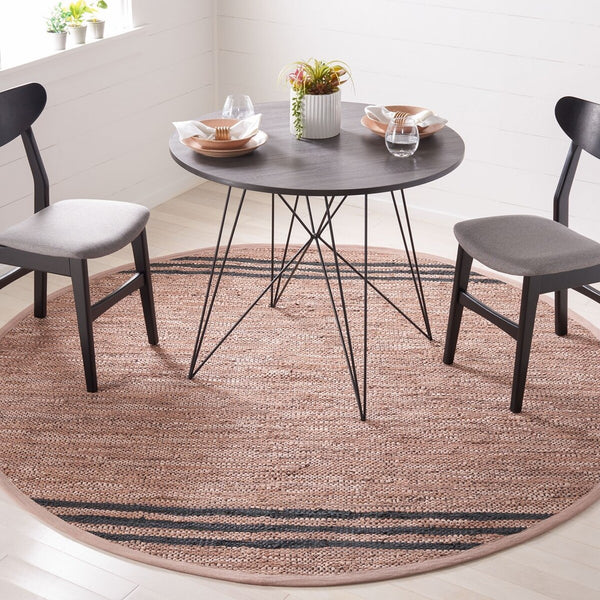 Vintage Hand Woven Leather Rug - Luxurious 85% Leather Blend, Unique Texture for Elegant Spaces