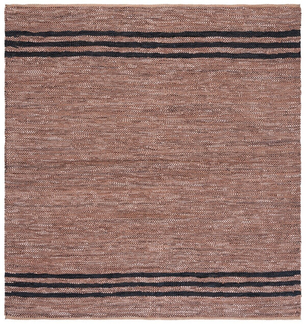 Vintage Hand Woven Leather Rug - Luxurious 85% Leather Blend, Unique Texture for Elegant Spaces