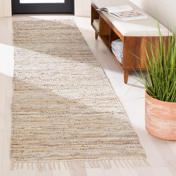 Safavieh Vintage Leather 501 Flat Weave 90% Recycled Leather and 10% Cotton Contemporary Rug VTL501B-8