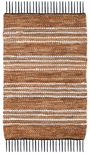 Safavieh Vintage Leather 601 Hand Woven Pile Content: 70% Leather 30% Jute | Overall Content: 70% Leather 25% Jute 10% Cotton Rug X22X VTL601B-8