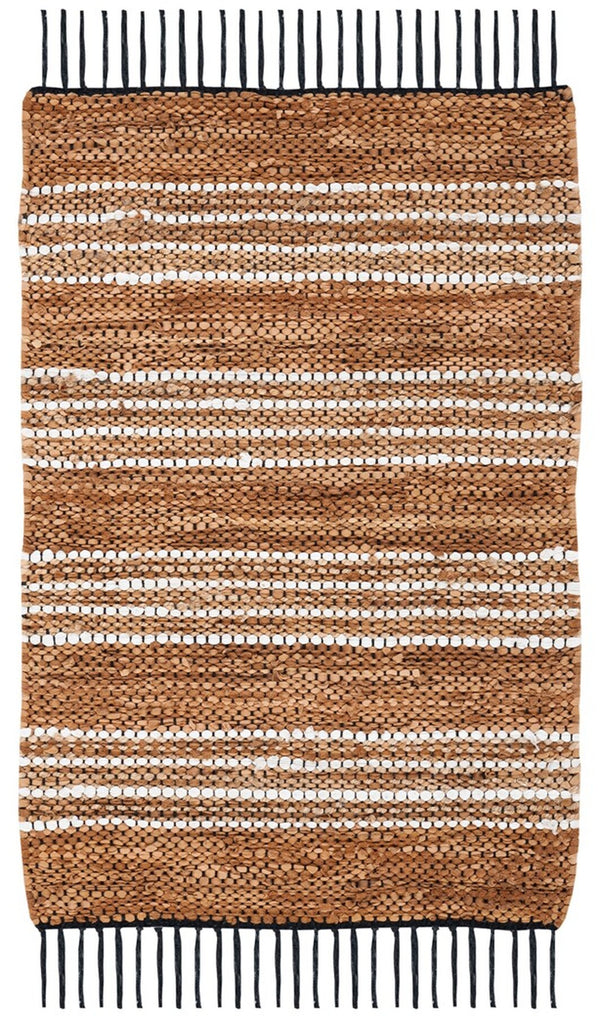 Safavieh Vintage Leather 601 Hand Woven Pile Content: 70% Leather 30% Jute | Overall Content: 70% Leather 25% Jute 10% Cotton Rug X22X VTL601B-8