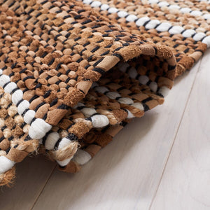 Safavieh Vintage Leather 601 Hand Woven Pile Content: 70% Leather 30% Jute | Overall Content: 70% Leather 25% Jute 10% Cotton Rug X22X VTL601B-8