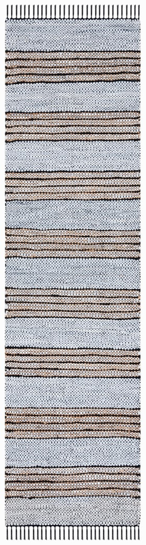 Vintage Leather 601 Hand Woven Pile Content: 70% Leather 30% Jute | Overall Content: 70% Leather 25% Jute 10% Cotton 0 Rug Silver / Natural PILE CONTENT: 70% LEATHER 30% JUTE | OVERALL CONTENT: 70% LEATHER 25% JUTE 10% COTTON VTL601G-8