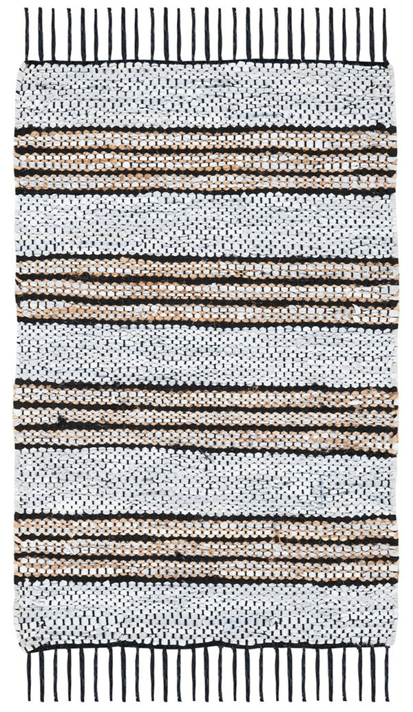 Vintage Leather 601 Hand Woven Pile Content: 70% Leather 30% Jute | Overall Content: 70% Leather 25% Jute 10% Cotton 0 Rug Silver / Natural PILE CONTENT: 70% LEATHER 30% JUTE | OVERALL CONTENT: 70% LEATHER 25% JUTE 10% COTTON VTL601G-8