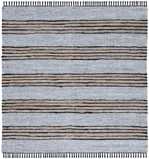 Vintage Leather 601 Hand Woven Pile Content: 70% Leather 30% Jute | Overall Content: 70% Leather 25% Jute 10% Cotton 0 Rug Silver / Natural PILE CONTENT: 70% LEATHER 30% JUTE | OVERALL CONTENT: 70% LEATHER 25% JUTE 10% COTTON VTL601G-8