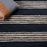 Vintage Leather 601 Hand Woven Pile Content: 70% Leather 30% Jute | Overall Content: 70% Leather 25% Jute 10% Cotton 0 Rug Black / Natural PILE CONTENT: 70% LEATHER 30% JUTE | OVERALL CONTENT: 70% LEATHER 25% JUTE 10% COTTON VTL601Z-8