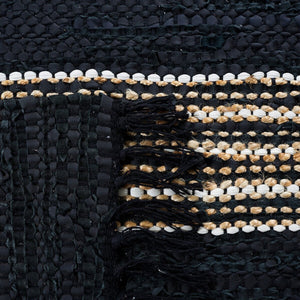 Vintage Leather 601 Hand Woven Pile Content: 70% Leather 30% Jute | Overall Content: 70% Leather 25% Jute 10% Cotton 0 Rug Black / Natural PILE CONTENT: 70% LEATHER 30% JUTE | OVERALL CONTENT: 70% LEATHER 25% JUTE 10% COTTON VTL601Z-8