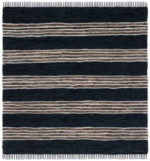 Vintage Leather 601 Hand Woven Pile Content: 70% Leather 30% Jute | Overall Content: 70% Leather 25% Jute 10% Cotton 0 Rug Black / Natural PILE CONTENT: 70% LEATHER 30% JUTE | OVERALL CONTENT: 70% LEATHER 25% JUTE 10% COTTON VTL601Z-8