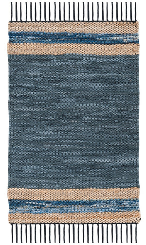 Safavieh Vintage Leather 602 Hand Woven Pile Content: 70% Leather 30% Jute | Overall Content: 70% Leather 25% Jute 10% Cotton Rug X22X VTL602M-8