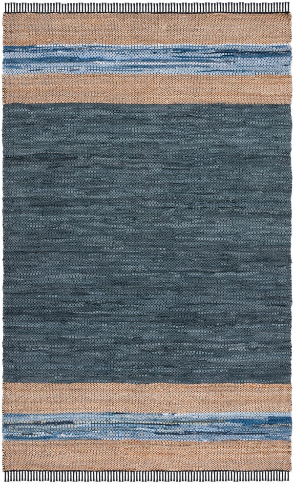 Safavieh Vintage Leather 602 Hand Woven Pile Content: 70% Leather 30% Jute | Overall Content: 70% Leather 25% Jute 10% Cotton Rug X22X VTL602M-8