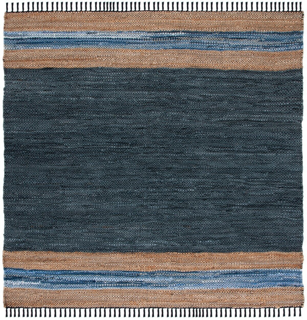 Safavieh Vintage Leather 602 Hand Woven Pile Content: 70% Leather 30% Jute | Overall Content: 70% Leather 25% Jute 10% Cotton Rug X22X VTL602M-8