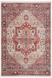 Vintage Persian 479 Indoor/Outdoor Powerloomed 100% Polyester Rug Red / Ivory