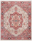 Vintage Persian 479 Indoor/Outdoor Powerloomed 100% Polyester Rug Red / Ivory