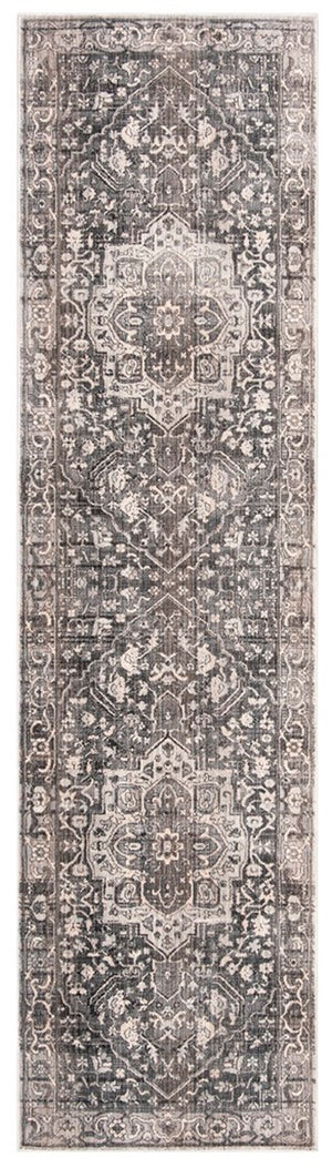 Vintage Persian 479 Indoor/Outdoor Powerloomed 100% Polyester Rug Grey / Charcoal