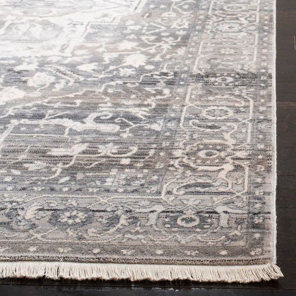 Vintage Persian 479 Indoor/Outdoor Powerloomed 100% Polyester Rug Grey / Charcoal