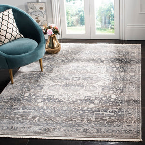 Vintage Persian 479 Indoor/Outdoor Powerloomed 100% Polyester Rug Grey / Charcoal