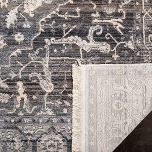 Vintage Persian 479 Indoor/Outdoor Powerloomed 100% Polyester Rug Grey / Charcoal