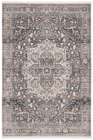 Vintage Persian 479 Indoor/Outdoor Powerloomed 100% Polyester Rug Grey / Charcoal