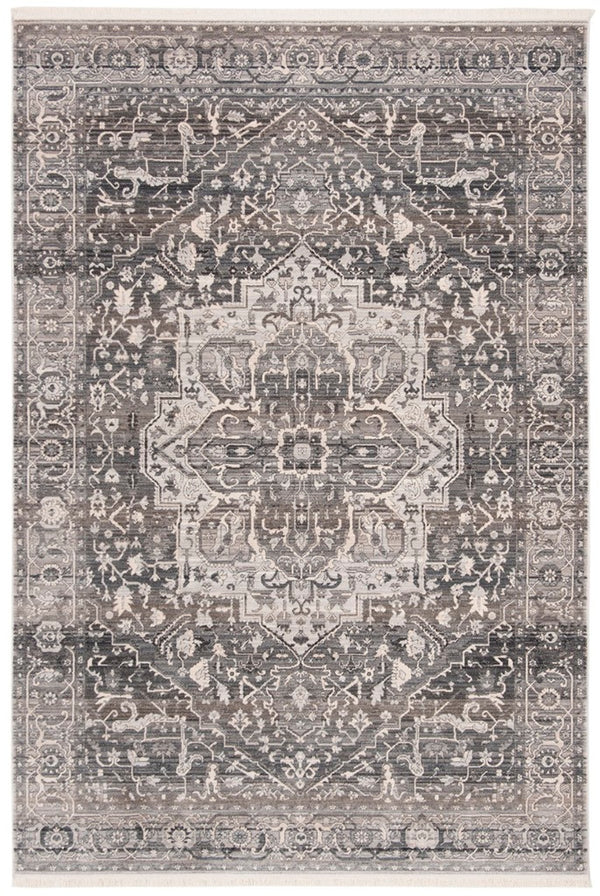 Vintage Persian 479 Indoor/Outdoor Powerloomed 100% Polyester Rug Grey / Charcoal