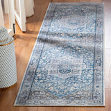 Vintage Persian 479 Indoor/Outdoor Powerloomed 100% Polyester Rug Charcoal / Blue