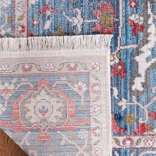 Vintage Persian 479 Indoor/Outdoor Powerloomed 100% Polyester Rug Blue / Ivory