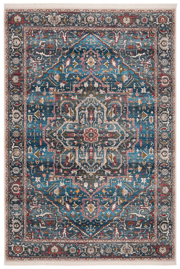 Vintage Persian 479 Indoor/Outdoor Powerloomed 100% Polyester Rug Blue / Ivory