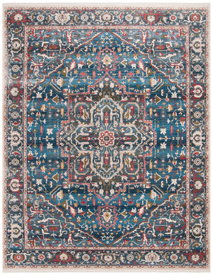 Vintage Persian 479 Indoor/Outdoor Powerloomed 100% Polyester Rug Blue / Ivory