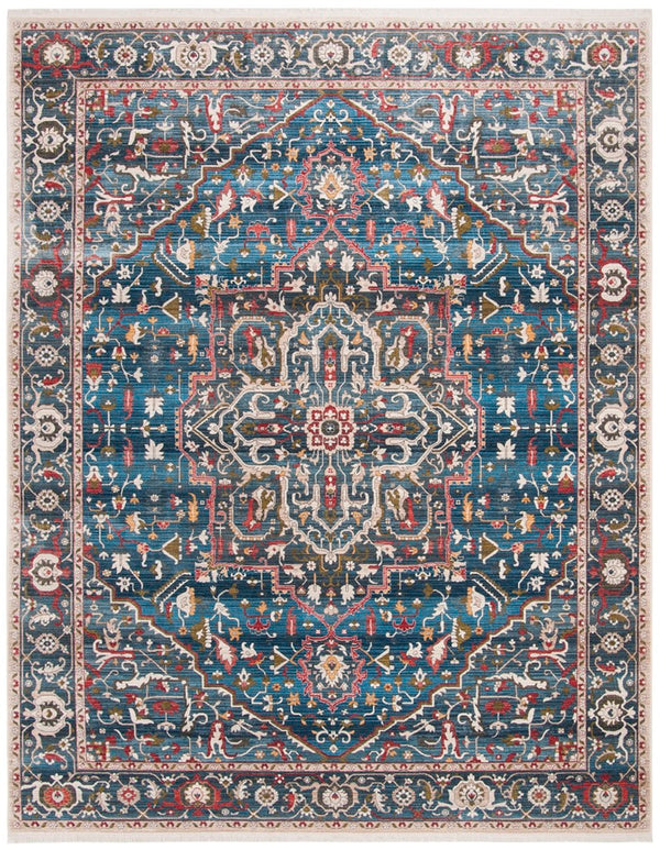 Vintage Persian 479 Indoor/Outdoor Powerloomed 100% Polyester Rug Blue / Ivory