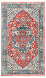 Vintage Persian 479 Indoor/Outdoor Powerloomed 100% Polyester Rug Red / Blue
